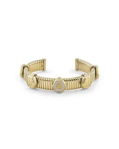 Philipp Plein Damen Armband Armreif Edelstahl IP Gold  $NAKE HEXAGON PJ7GA01BU