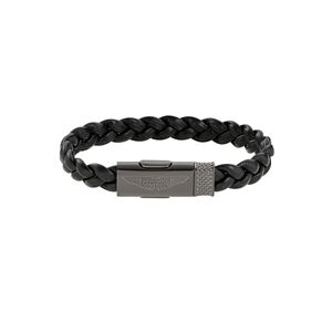 ASTON MARTIN Herren Armband Lederband schwarz Edelstahl AML THRILL MJITS6BL1
