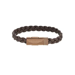 ASTON MARTIN Herren Armband Lederband braun Edelstahl AML THRILL MJITS6BM4