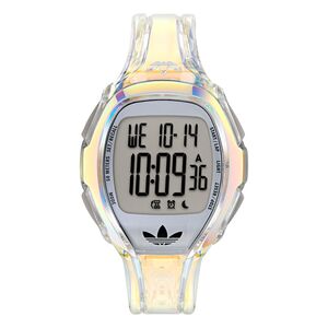 Adidas Unisex Uhr DIGITAL Athletics One Kunststoff weiss transparent AOFH26026