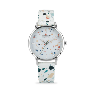 Esprit Damen Uhr Armbanduhr EVERYDAY TERRAZZO Edelstahl Leder H.88875222