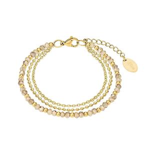 s.Oliver Jewel Damen Armband Armkette Edelstahl Gold Glas 2026182