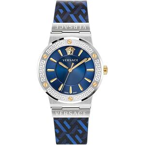 Versace Damen Uhr Armbanduhr Leder Greca VEVH01421