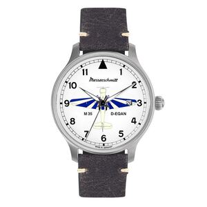 Aristo Herren Messerschmitt Uhr Fliegeruhr M-35W-Q Leder