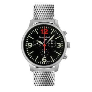 Aristo Herren Messerschmitt Uhr Flieger Chronograph ME-3H205R12-M Edelstahl