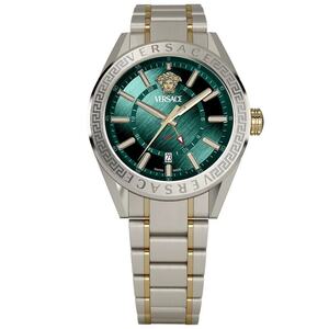 Versace Herren Uhr Armbanduhr V-CODE GMT VEAFA0524 Edelstahl