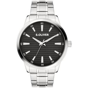 s.Oliver Herren Uhr Armbanduhr Edelstahl Silber SO-4412-MQ