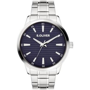 s.Oliver Herren Uhr Armbanduhr Edelstahl Silber SO-4413-MQ