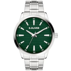 s.Oliver Herren Uhr Armbanduhr Edelstahl Silber SO-4414-MQ