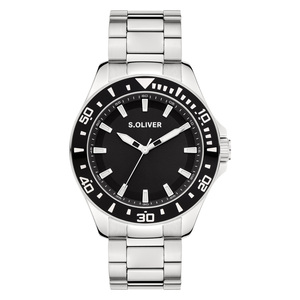 s.Oliver Herren Uhr Armbanduhr Edelstahl Silber SO-4456-MQ