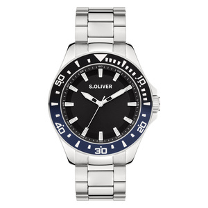 s.Oliver Herren Uhr Armbanduhr Edelstahl Silber SO-4457-MQ