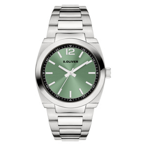 s.Oliver Herren Uhr Armbanduhr Edelstahl Silber SO-4461-MQ