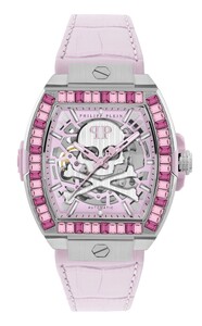 Philipp Plein Damen Uhr Automatik THE SKELETON BAGUETTES PWJHA0126 Leder