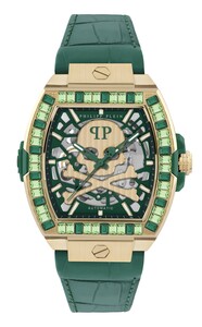 Philipp Plein Damen Uhr Automatik THE SKELETON BAGUETTES PWJHA0226 Leder