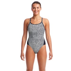 Funkita Badeanzug Damen Snow Leaf mit verstrkten Trgern und verkleinertem Rckenausschnitt
