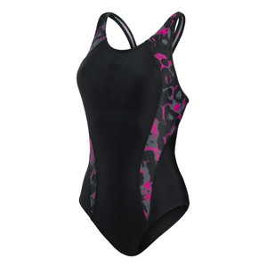Speedo Panel Laneback Badeanzug Damen schnelltrocknend und chlorbestndig