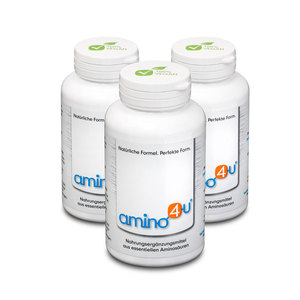 Amino4U Set Sparpaket alle 8 essentiellen Aminosuren Muskelaufbau 3 x 120g Dose