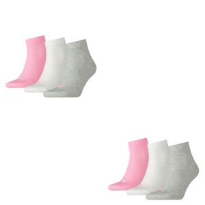 6 Paar Puma Unisex Quarter Socken Sneaker Gr. 35 - 49  f�r Damen Herren F��linge