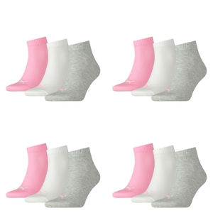 12 Paar Puma Unisex Quarter Socken Sneaker Gr. 35 - 49  f�r Damen Herren F��linge