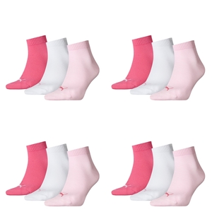 12 Paar Puma Unisex Quarter Socken Sneaker Gr. 35 - 49  f�r Damen Herren F��linge