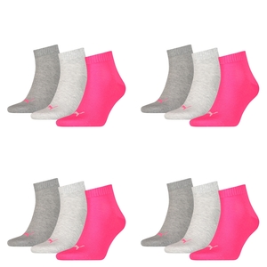 12 Paar Puma Unisex Quarter Socken Sneaker Gr. 35 - 49  f�r Damen Herren F��linge