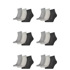 18 Paar Puma Unisex Quarter Socken Sneaker Gr. 35 - 49  fr Damen Herren Flinge