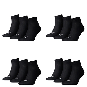 12 Paar Puma Unisex Quarter Socken Sneaker Gr. 35 - 49  f�r Damen Herren F��linge