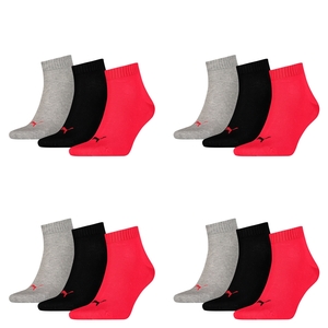 12 Paar Puma Unisex Quarter Socken Sneaker Gr. 35 - 49  f�r Damen Herren F��linge