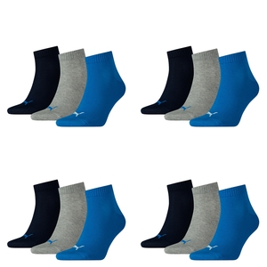 12 Paar Puma Unisex Quarter Socken Sneaker Gr. 35 - 49  f�r Damen Herren F��linge