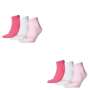 6 Paar Puma Unisex Quarter Socken Sneaker Gr. 35 - 49  f�r Damen Herren F��linge