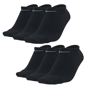 6 Paar Nike Sneaker Socken No Show F��linge schwarz / wei� / Mehrfarbig