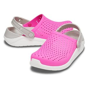 Crocs LiteRide Clog Unisex Kinder Sandale Roomy Fit 205964 Pink