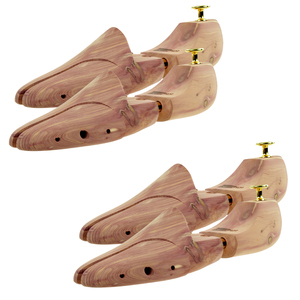 Schuhspanner aus Zedernholz Echtholz fr Damen und Herren mit Doppelfeder Optimale Passform und Ventilation 2 Paar