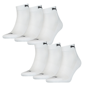 6 Paar Puma Quarter Socken mit Frottee-Sohle Gr. 35 - 46 Unisex Cushioned Kurzsocken