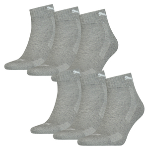 6 Paar Puma Quarter Socken mit Frottee-Sohle Gr. 35 - 46 Unisex Cushioned Kurzsocken