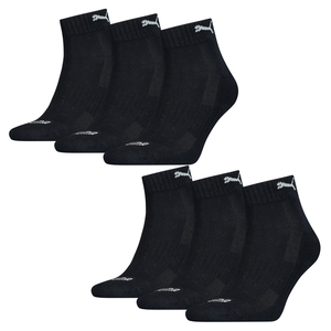 6 Paar Puma Quarter Socken mit Frottee-Sohle Gr. 35 - 46 Unisex Cushioned Kurzsocken