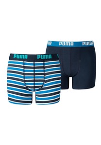 Puma Basic Boxer Printed Stripes Boxershorts Jungen Kinder Unterhose 2 er Pack 