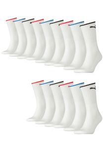 Puma Sportsocken Tennissocken Crew Socken Stripe Tennis Socken Unisex 15 Paar