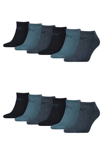Puma Unisex Sneaker Socken im Retro Design knchelhoch fr Damen Herren 12er Pack