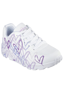 Skechers Street UNO SPREAT THE LOVE Sneakers M�dchen JGoldcrown weiss/lila 