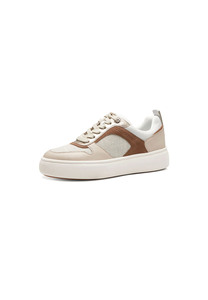 Tamaris Damen Sneaker 1-23735-44 320 Frauen Low Top Leder Schuhe  M2373542 beige 