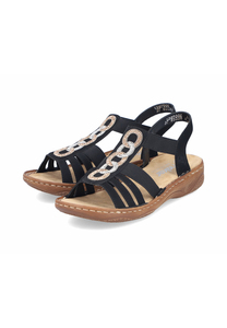 Rieker Damen Riemchensandalen schwarz Sandalen V2870-00 schwarz  