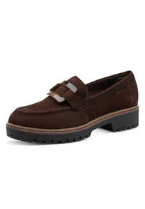 Tamaris Damen Leder Slipper 1-24722-43 304 Frauen Loafer Schuhe M2472243 braun 