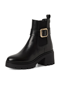 Tamaris Damen Lederstiefel Stiefelette Frauen 1-25433-45 001 Schwarz M2543345