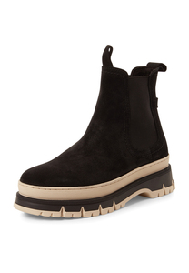 Tamaris Damen Chelsea Boot 1-25808-45 001 Lederstiefel Stiefelette Frauen Leder M2580845 schwarz