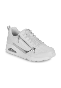 Skechers Damen Sneaker UNO - Metallic Sliders Schnrschuh 177873 WHT wei