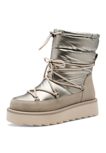 Tamaris Damen Stiefelette 1-26836-41 179 Stiefel Warmfutter beige metallic