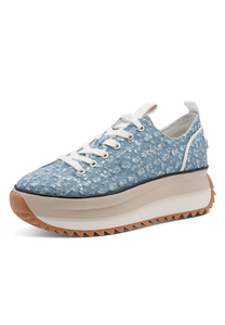 Tamaris Damen Sneaker vegan Plateau 1-23731-41 8A2 Denim