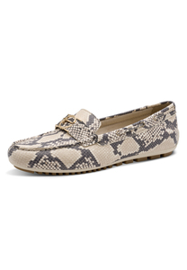 Tamaris Damen Slipper 1-24630-44 483 Moccassin Frauen Schuhe Leder Beige Snake