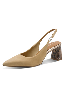 Tamaris Damen Leder Slingpumps 1-29624-46-445 Frauen Schuh Beige
